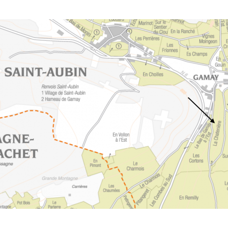 Pierre Yves Colin Morey Saint Aubin 1er cru la chatenière 2018 map